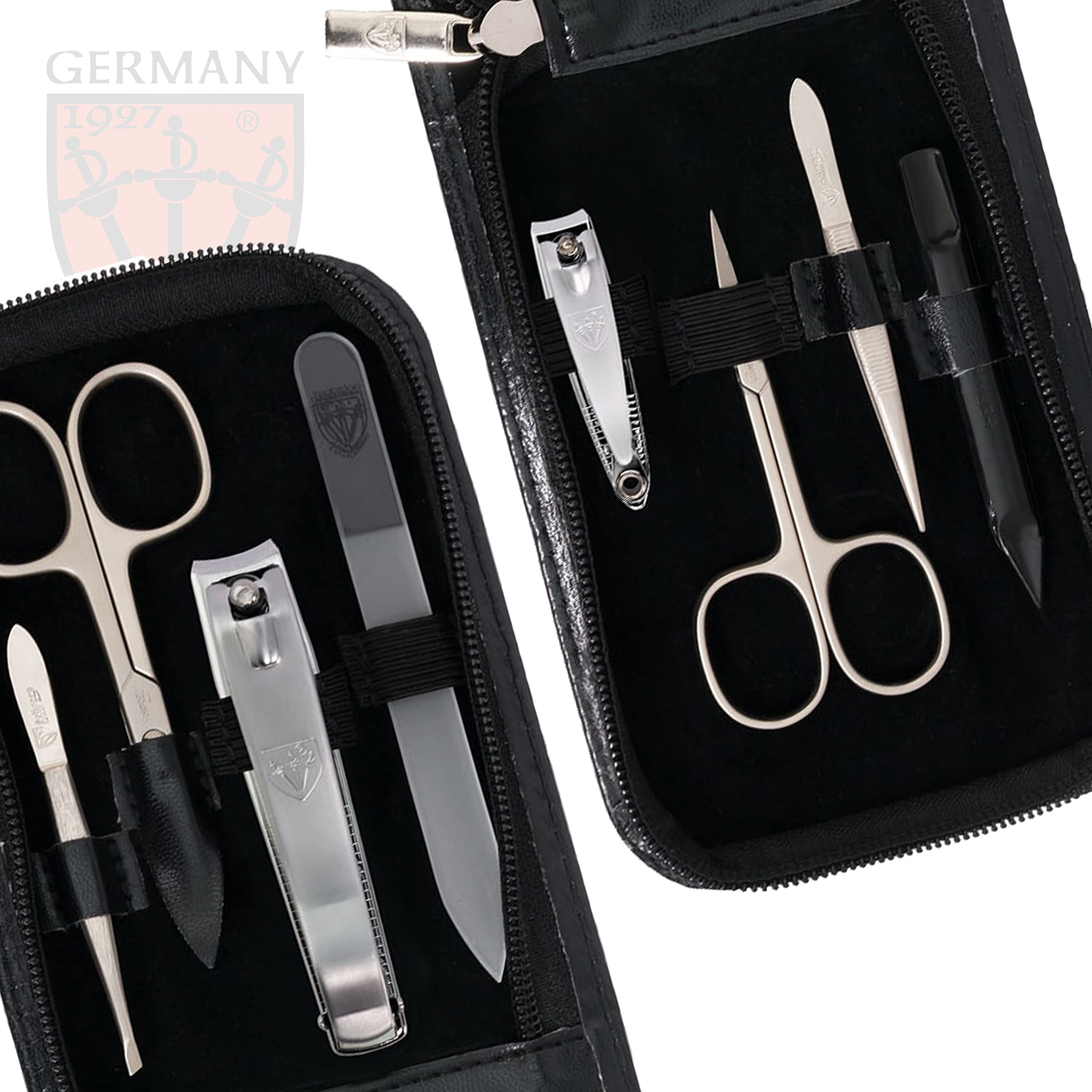 Three Swords Exclusive 8 Piece Manicure Pedicure Grooming Nail Care Set / Kit / Case Made In Solingen / Germany (000774)